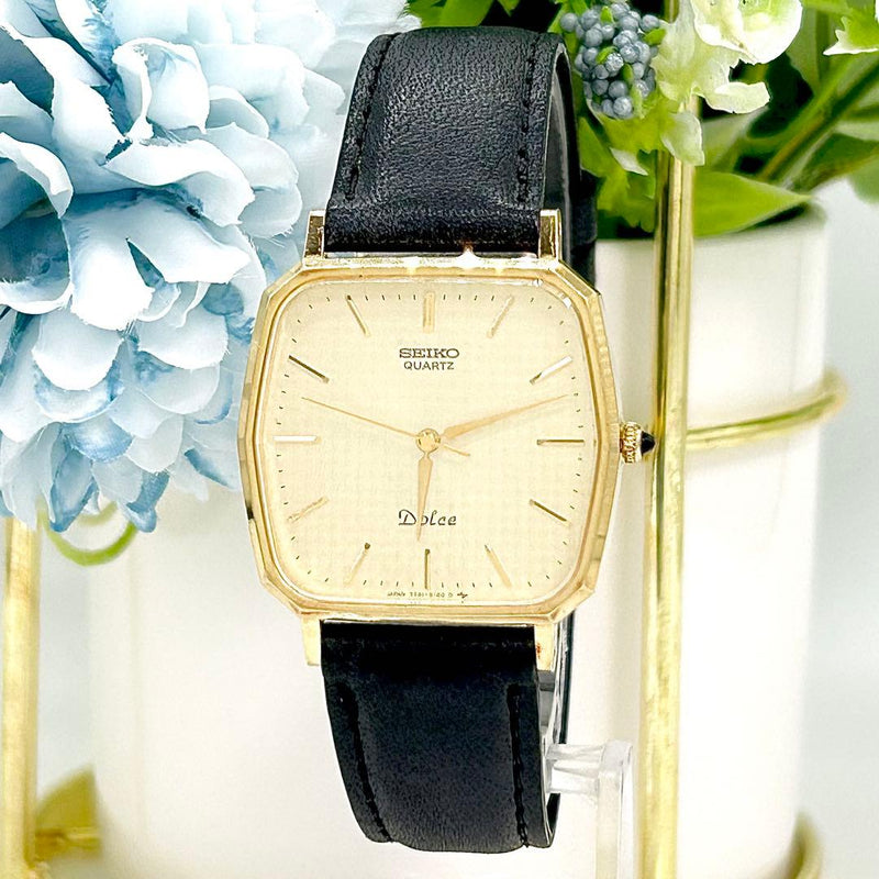 DOLCE 7731-5120 Quartz Analog Mens Watch Gold Dial 35mm x 31mm Case