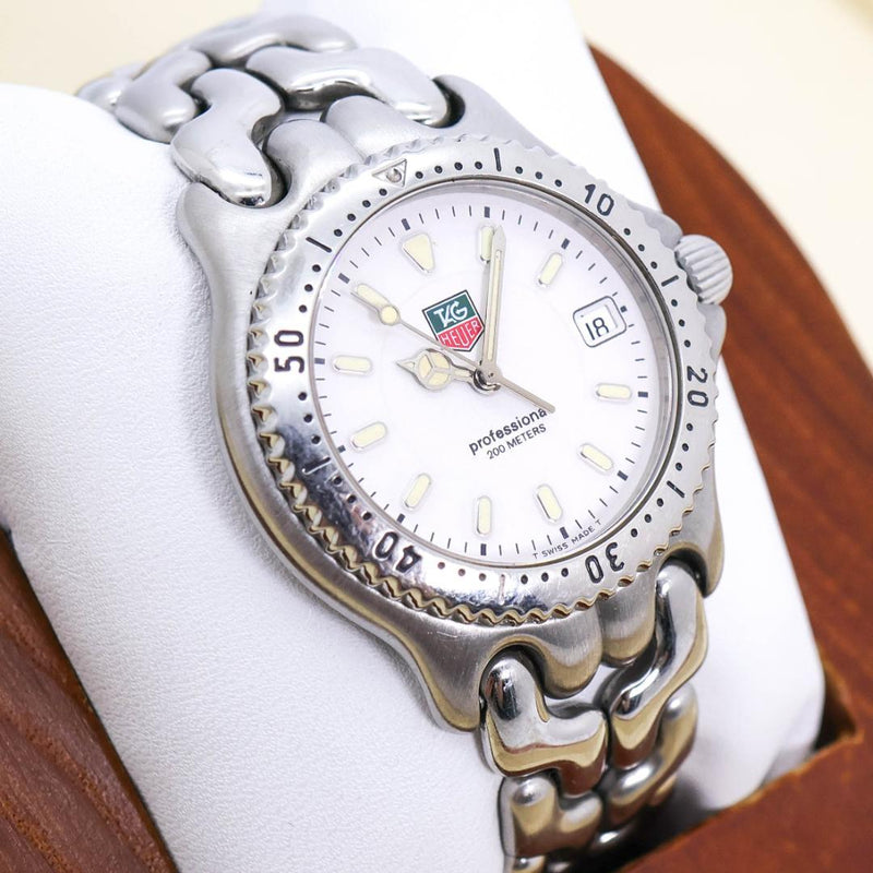 TAG HEUER Professional WG1212-K0 Watch Quartz 35mm Stainless Steel White Dial
