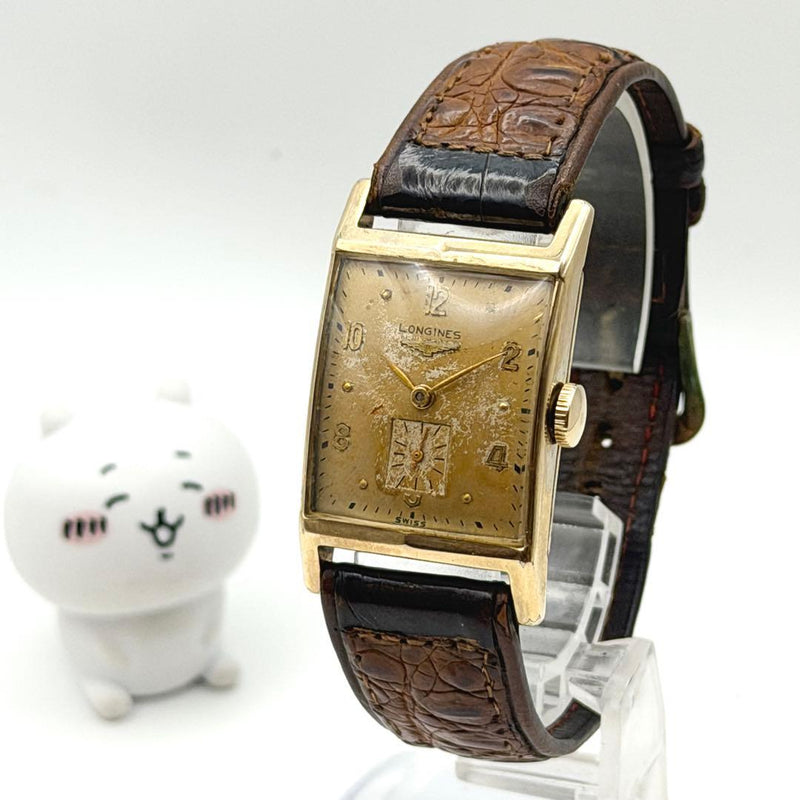 LONGINES Manual Wind Mechanical Watch Gold 25mm Square Analog Small Seconds