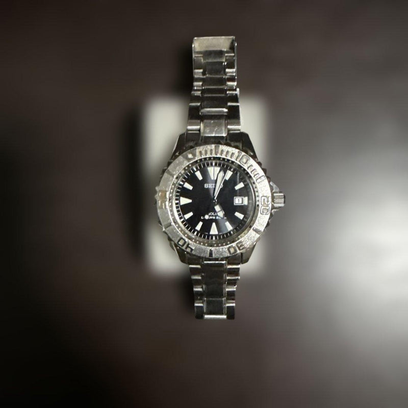 Seiko Prospex V145-0CC0 Cal.V145 Solar Quartz 200m Divers Watch Black Dial Date