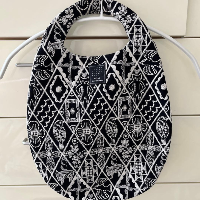 Mina Perhonen Symphony Egg Bag Fabric Black White Geometric Animal Medium