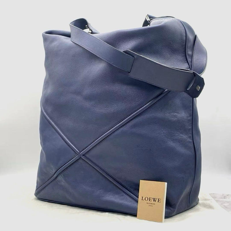 LOEWE Puzzle Hobo Tote Bag Nappa Leather Navy 3Way 53cm H 54cm W 26cm D