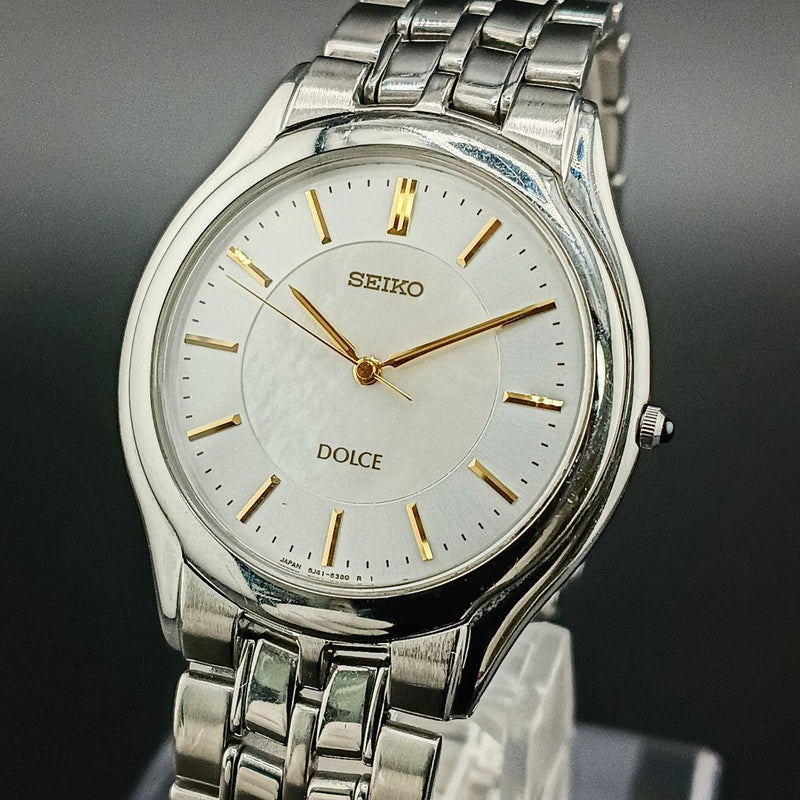 SEIKO DOLCE 8J41-6030 HAQ Quartz Watch 33mm Stainless Steel MOP Mens Water