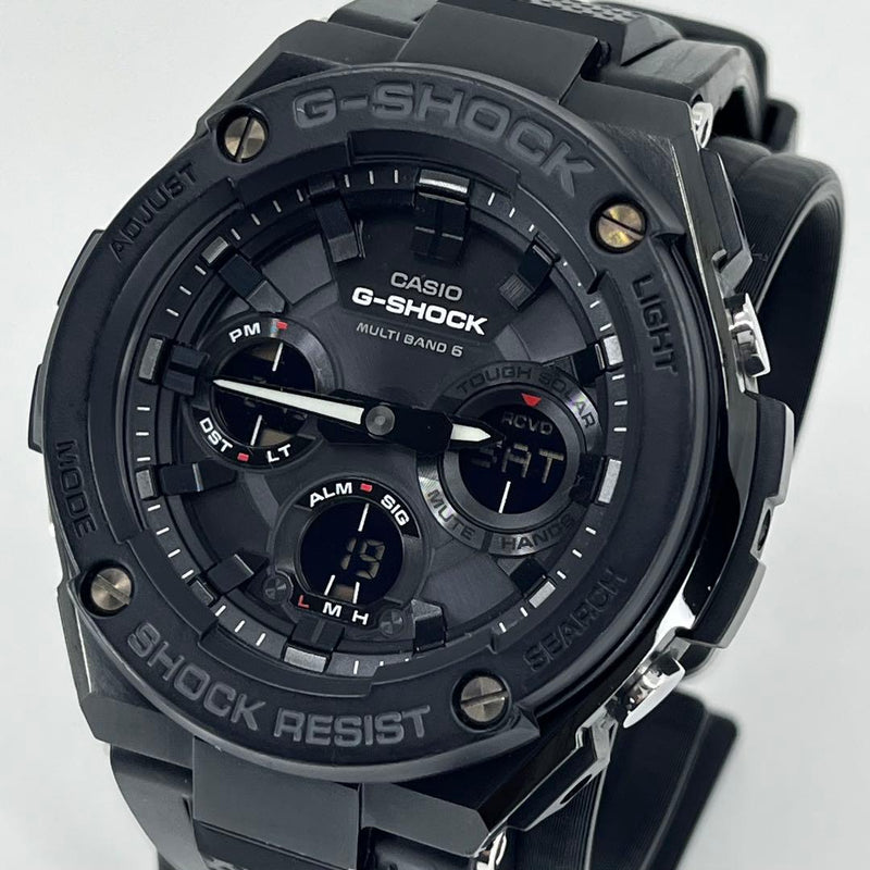 Casio G-Shock G-Steel GST-W100G-1BJF Solar Multi-Band 6 Black Resin SS Watch