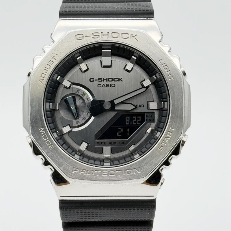 Casio G-SHOCK GM-2100-1AJF Metal Covered Octagonal Silver Black Analog Digital
