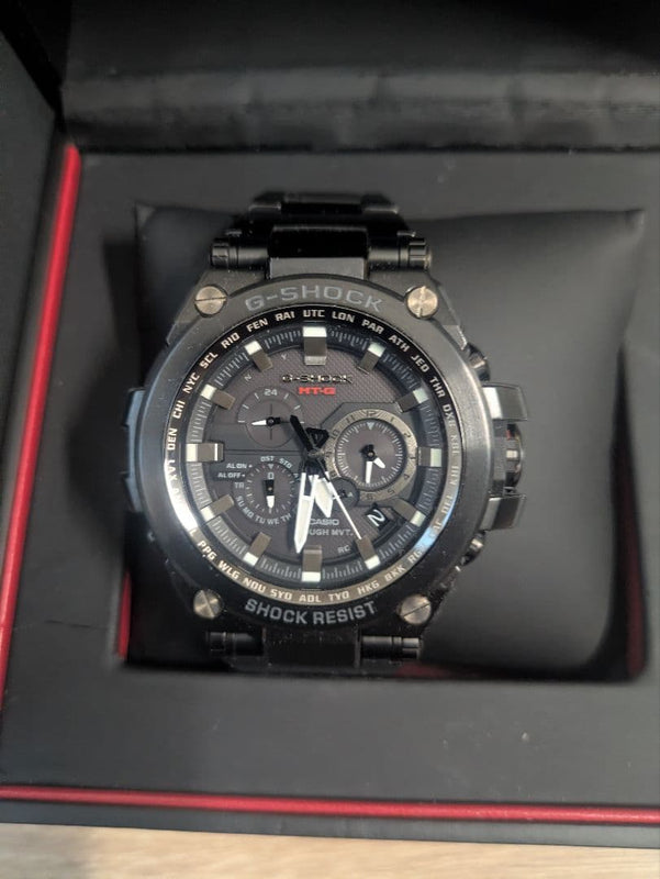 CASIO G-SHOCK MT-G Mens Analog All-Black Metal Band Shock Resistant Watch