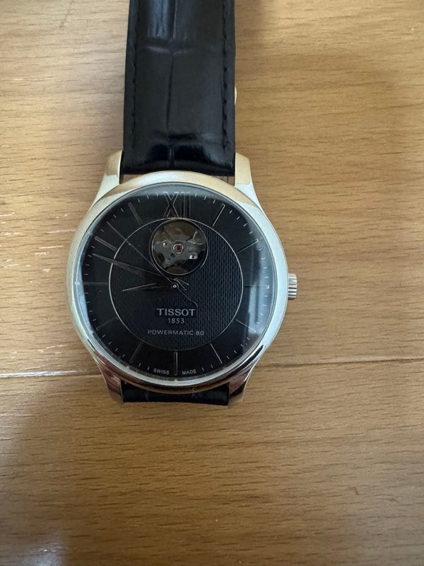 Tissot T063907A Tradition Open Heart Powermatic 80 Automatic Black Dial Watch