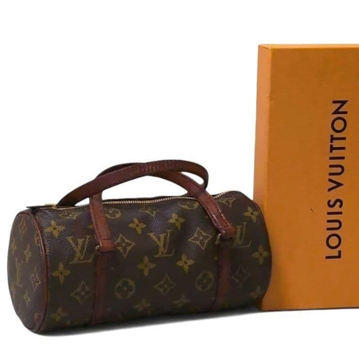 LOUIS VUITTON Papillon 26 Monogram Leather PVC Brown Handbag H11 W22 D11cm