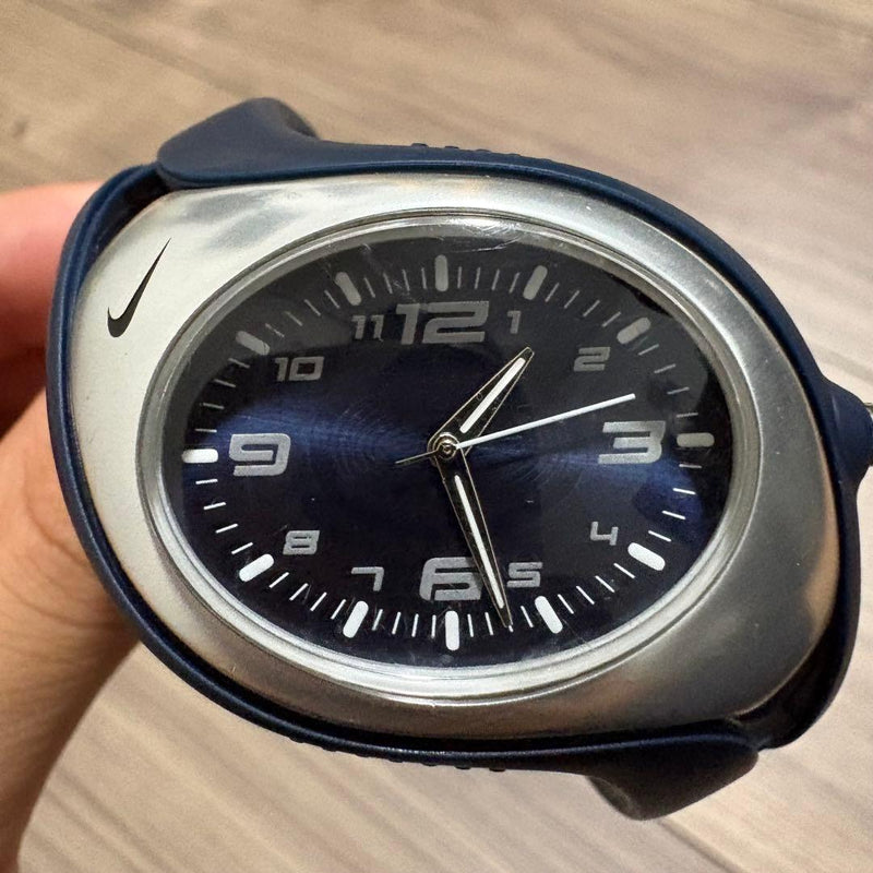 NIKE Triax Blaze WK0008 Quartz Analog Watch Navy 44mm W 39mm H 14mm Thick Y2K