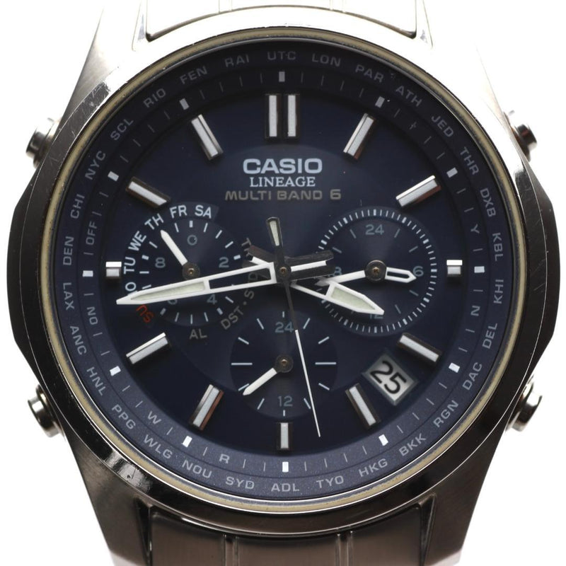 CASIO LINEAGE LIW-M610D-2AJF Radio Solar Multi-Band 6 41mm SS Navy Watch