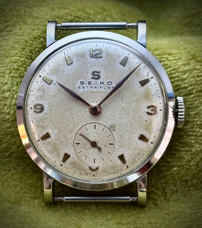 Seiko Extra Flat Small Second Hand Winding 31mm Case 16mm Lug Watch 1950s 40mm