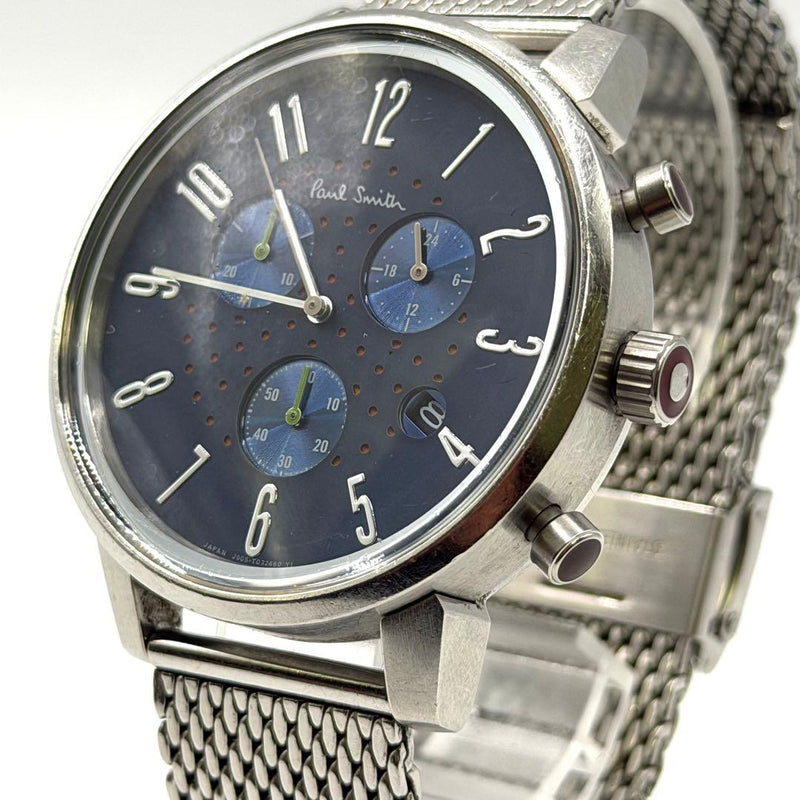 Paul Smith Mens Quartz Chronograph Stainless Steel Case 39mm Black Dial Watch