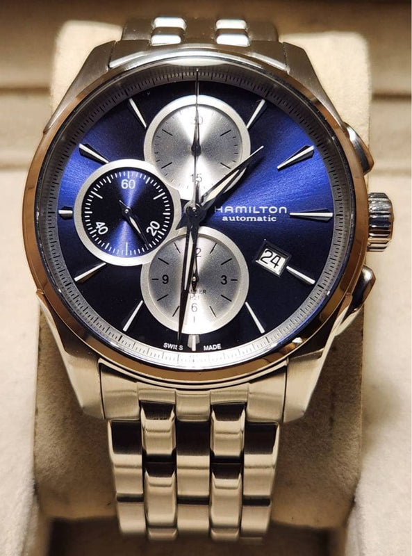 Hamilton Jazzmaster Auto Chrono Automatic Watch 42mm Silver Dial Chronograph