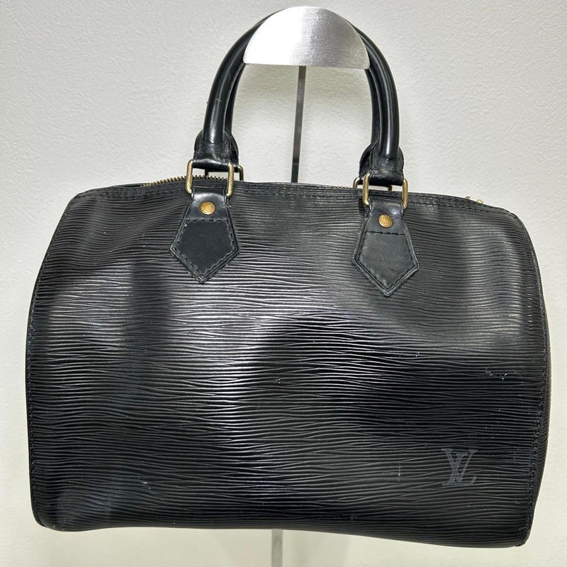 Louis Vuitton Speedy 25 Black Noir Epi Leather Handbag Made in France