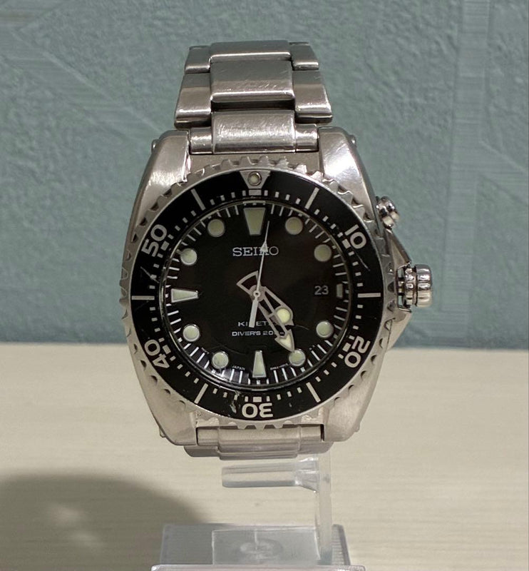 SEIKO SKA371P1 Kinetic Diver 200m Stainless Steel 42.5mm Black Dial Cal.5M62