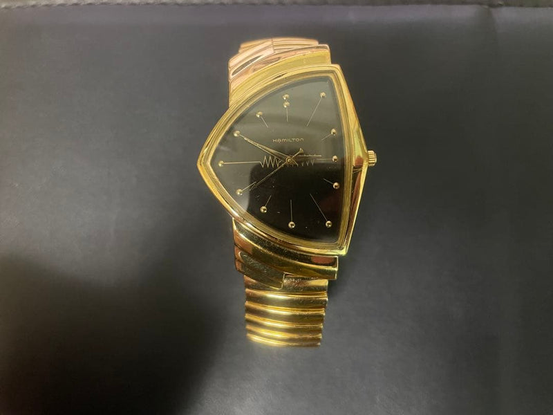 Hamilton Ventura 6250 Registered Edition Gold Tone Quartz Triangular Case Watch