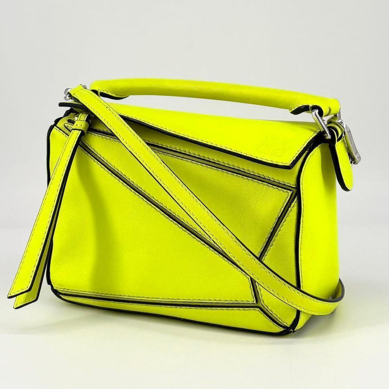Loewe Puzzle Bag Mini Anagram 052012. 1075 Yellow Leather 17cm W 10.5cm H 2way