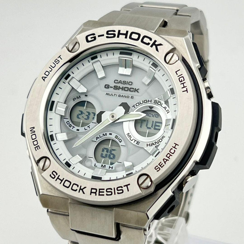 CASIO G-Shock GST-W110D-7AJF Solar Atomic Stainless Steel White Dial Watch