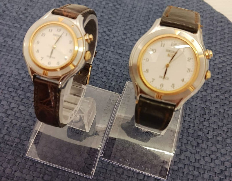 DOLCE AGS Automatic AGS White Dial Silver Gold Pair Watch Arabic Numerals