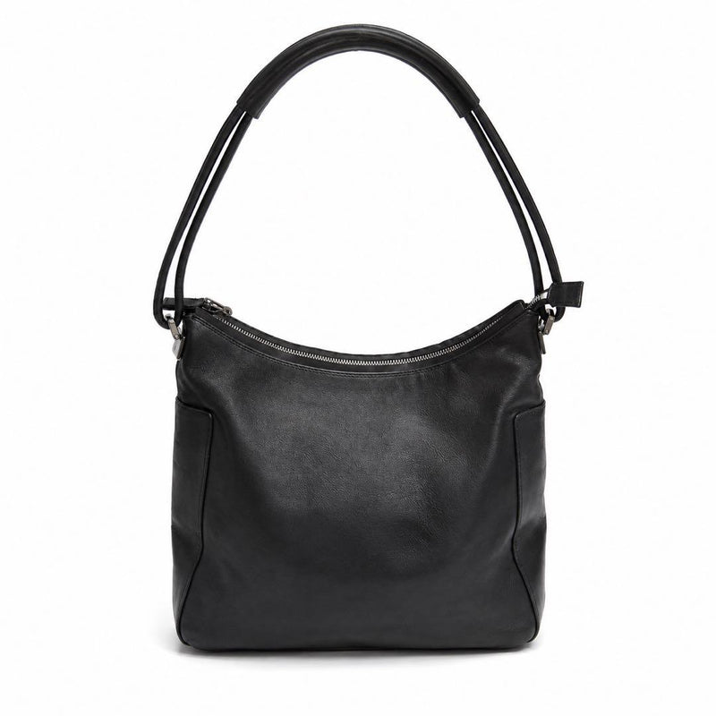 GUCCI Black Leather One Shoulder Bag Approx 27cm Width 24cm Height 10cm Depth