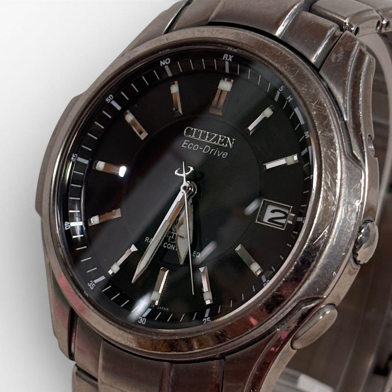 Citizen Attesa H410-T005870 Titanium Eco-Drive Radio 39.9mm Black Watch 10BAR WR