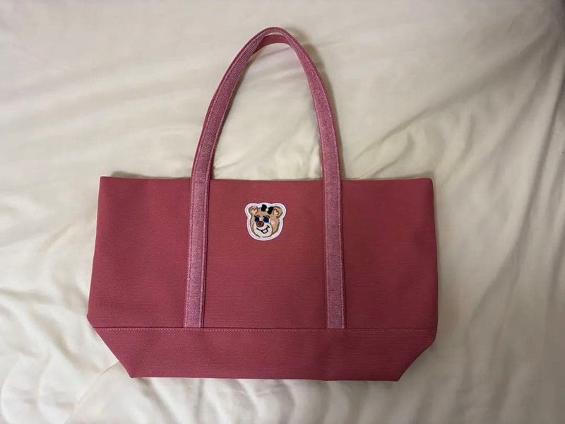 LOVERARY FEILER Wappen Tote Bag Pink Bear Embroidery LL Size Canvas 56L