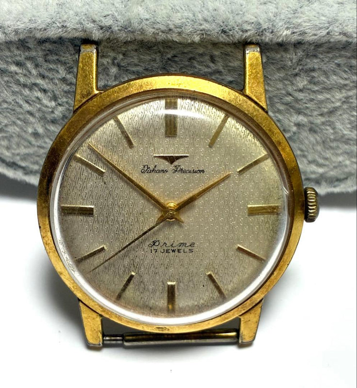 Takano Precision Prime Watch Hand-wound Gold-filled Patterned Dial 17 Jewels