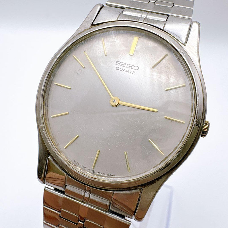 SEIKO Mens 5Y30-7A71 Quartz Movement 1988 Alloy Case Silver Gold Tone Watch