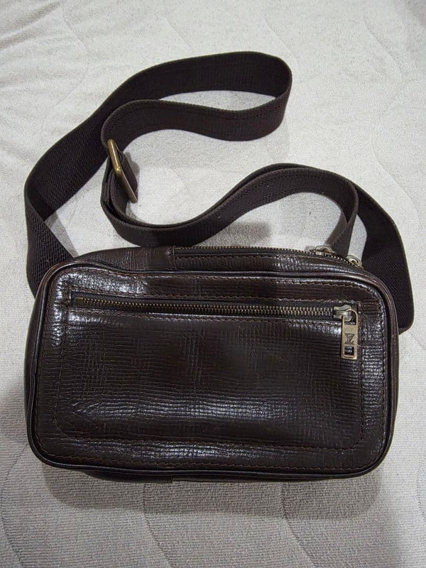 LOUIS VUITTON M45254 Reporter PM Monogram Leather Crossbody Bag Dark Brown