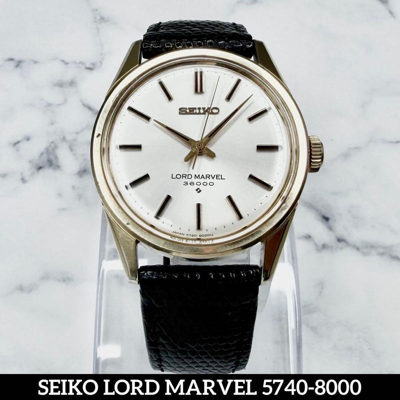 SEIKO LORD MARVEL 36000 5740-8000 Manual Cal.5740C 23J SGP 35mm Silver Sunray