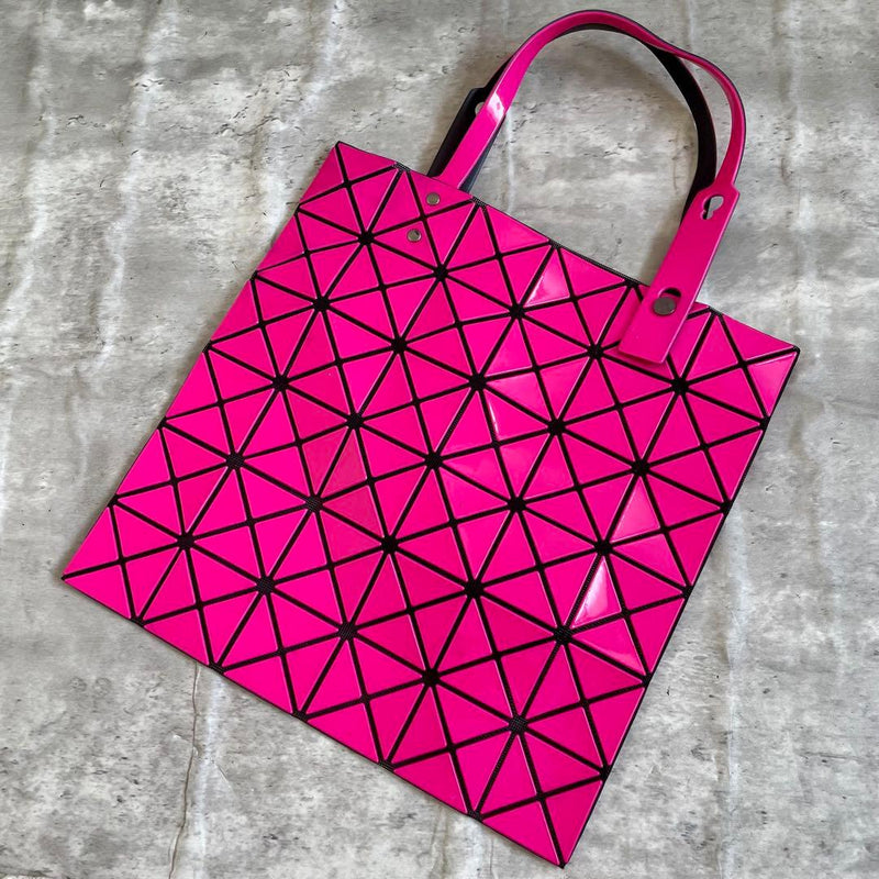 BAO BAO ISSEY MIYAKE Lucent Tote Bag Shocking Pink 13.4x13.4in PVC Polyester