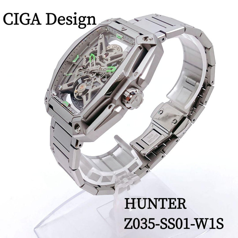 CIGA Design HUNTER Z035-SS01-W1S Automatic Watch 316L SS 48.2x43mm Skeleton