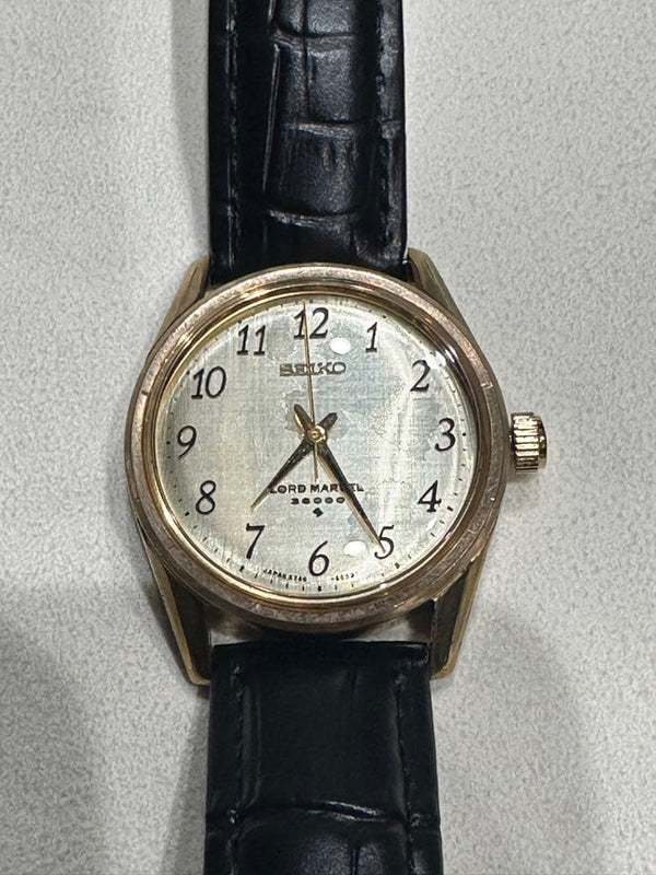 SEIKO LORD MARVEL 36000 5740-8000 Manual Winding 23J Arabic Numerals Black