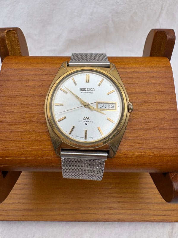 SEIKO Lord Matic 5606-7000 Automatic Day-Date 23 Jewels 36mm Mesh Watch