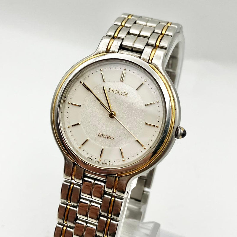 Seiko Dolce Mens Quartz Gold Tone Silver Tone Watch Stainless Steel 30m