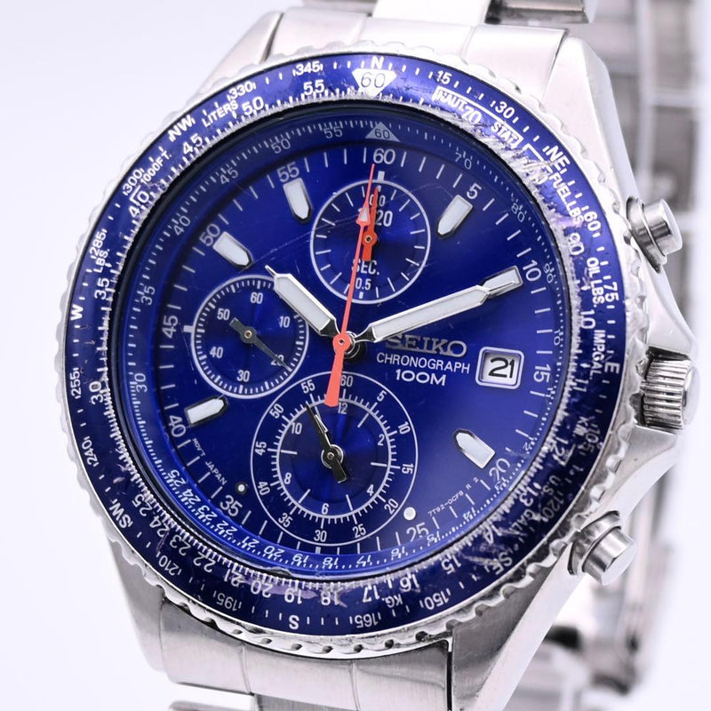 7T92-0CF0 Flightmaster Quartz Chronograph Black Dial Mens Watch