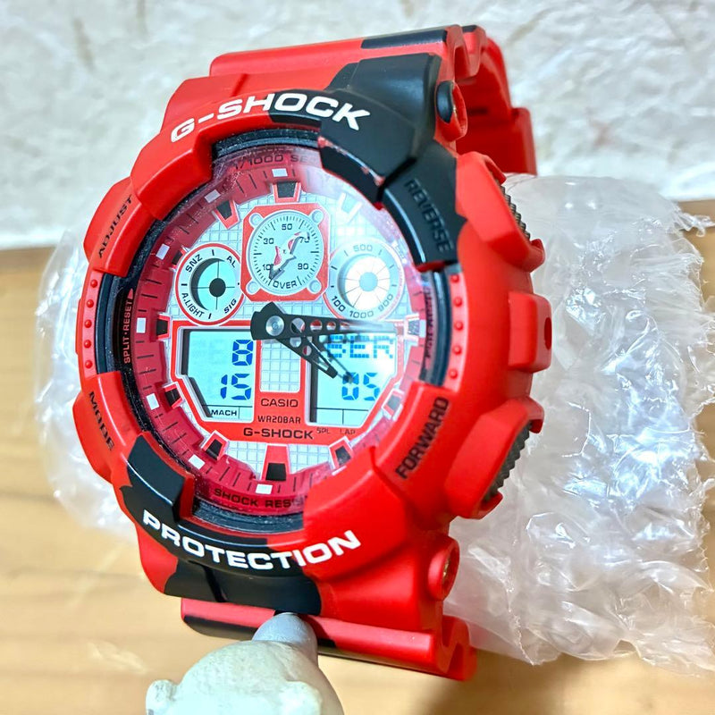 CASIO G-SHOCK GA-100JK-4AJR Quartz Ana-Digi Shock Resist 200M Red Black Koi