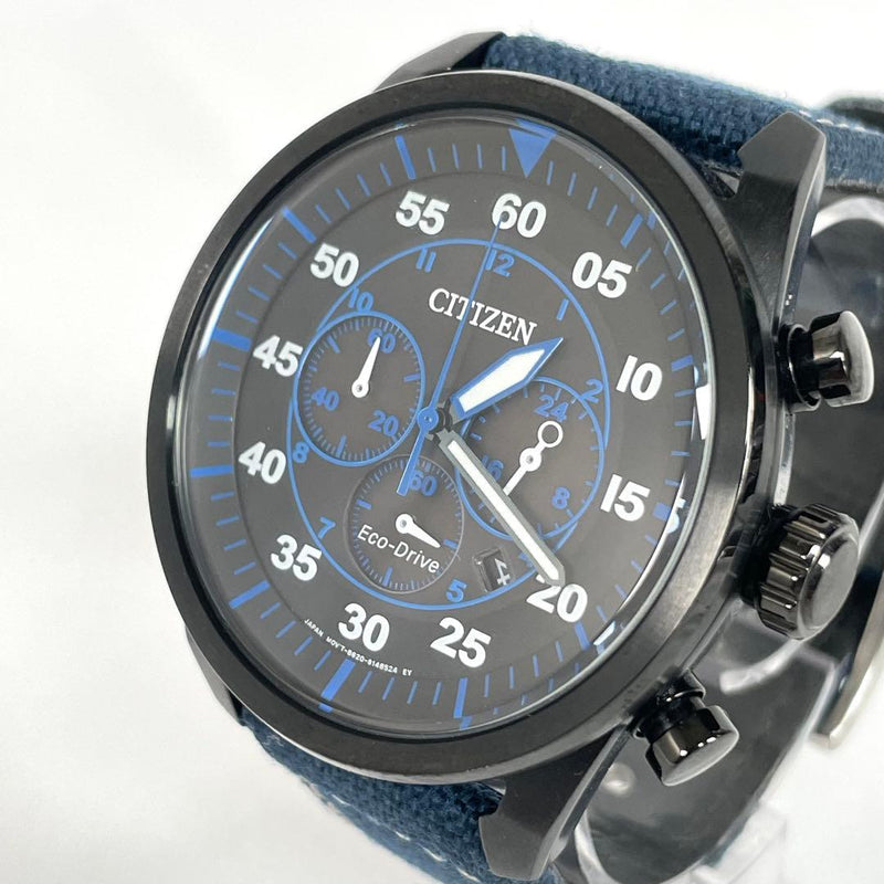CITIZEN Eco-Drive Solar Quartz Chronograph 1/5s 60min Military Watch 100m WR