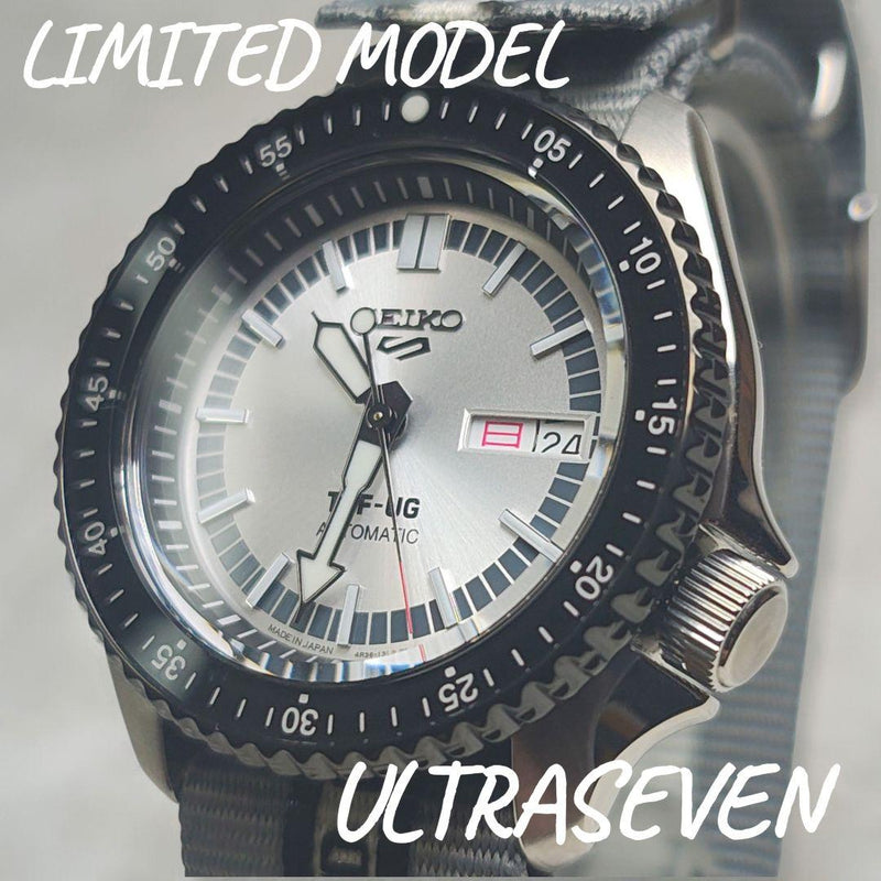 SEIKO 5 SPORTS SBSA195 Automatic SS Silver Nylon Watch 10 Bar WR Ultraseven LE