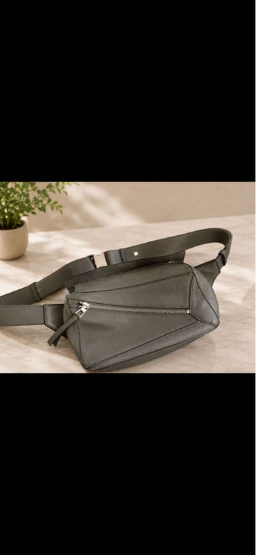 LOEWE Puzzle Bag Bumbag Mini Classic Calf Khaki Green 17.5x12x7cm Strap 75-100cm