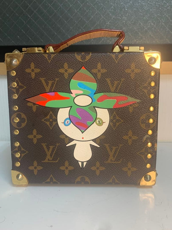 Louis Vuitton Takashi Murakami N080 Monogram Canvas Mini Trunk Box Custom Art