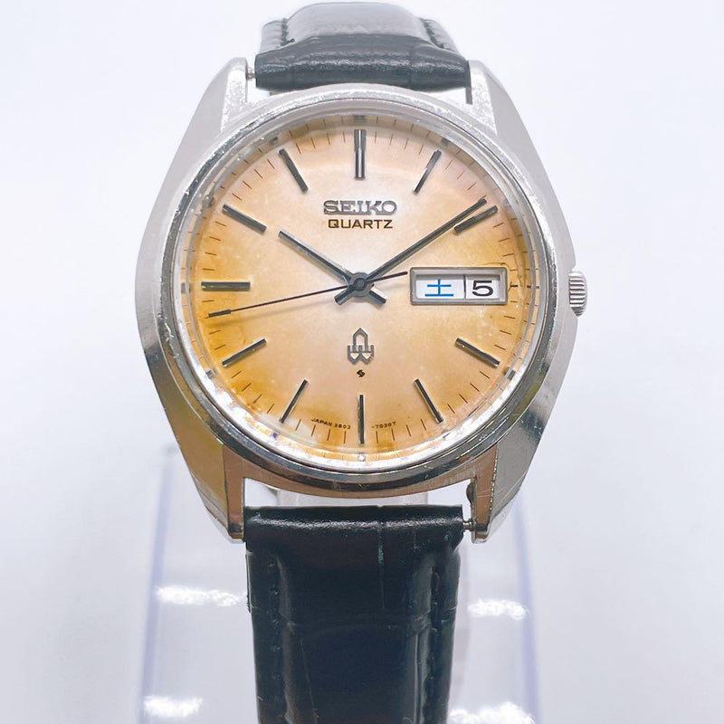 SEIKO 3803-7030 Quartz Watch Mens Bracelet 14-19cm Dial 3803-7038T New Crystal