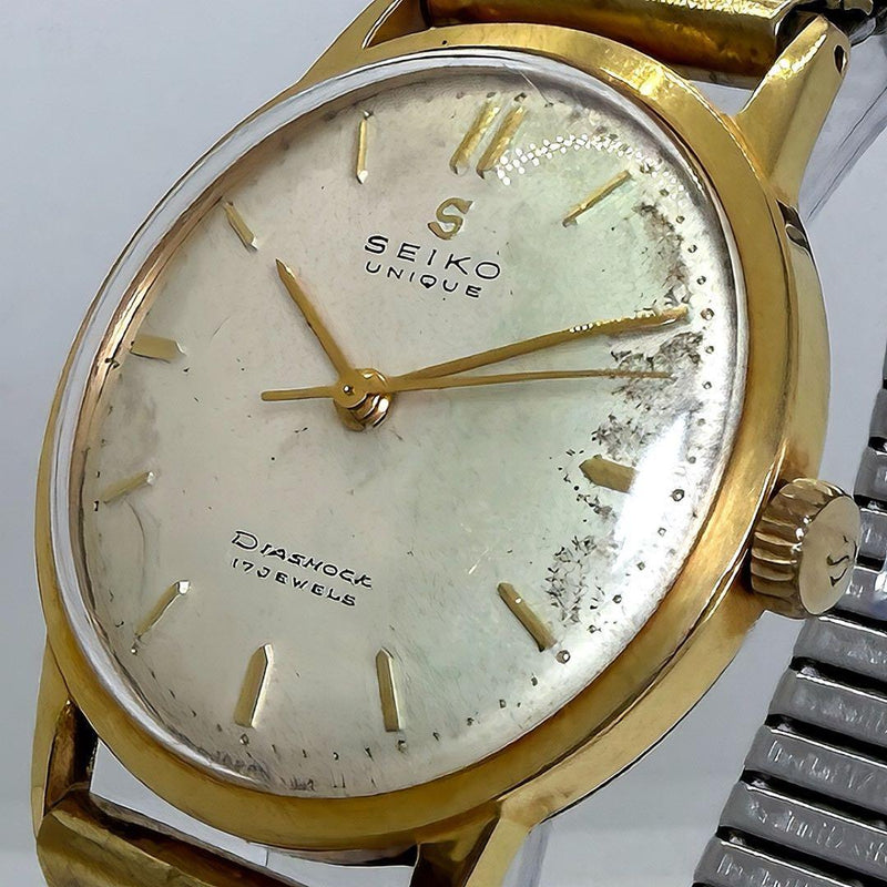 SEIKO Unique 861033 14055A 21 Jewels Hand-wound EGP Gold Plated 34mm Watch 50s