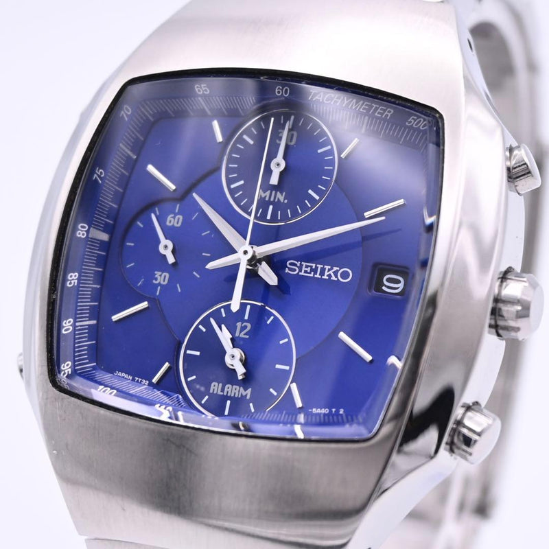 SEIKO 7T32-5A50 Quartz Mens Chronograph Watch Stainless Steel Bracelet