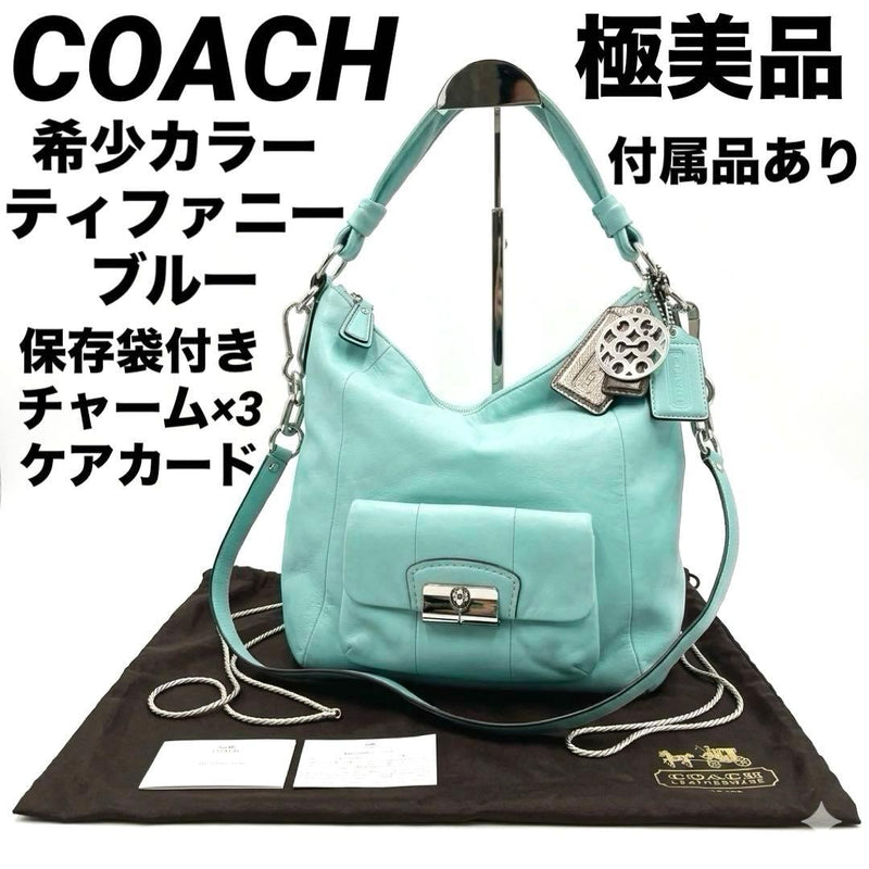 COACH Christine Leather Hobo Shoulder Bag 2Way 25x27x10cm
