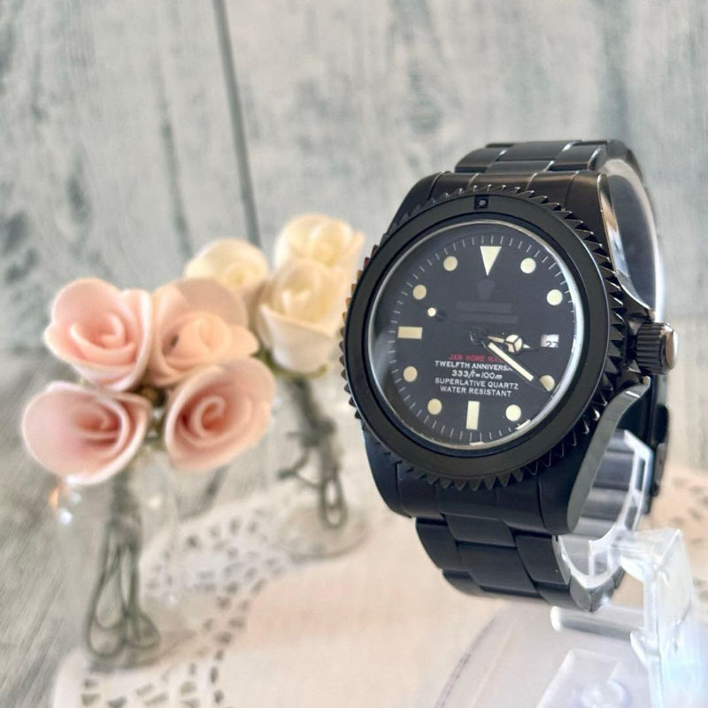 Jam Home Made 12th Anniversary Limited Watch Quartz 40mm Black Dial Battery OK