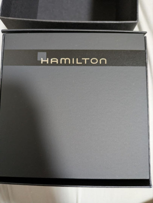 HAMILTON American Classic Quartz Watch Silver Dial Brown Leather Date