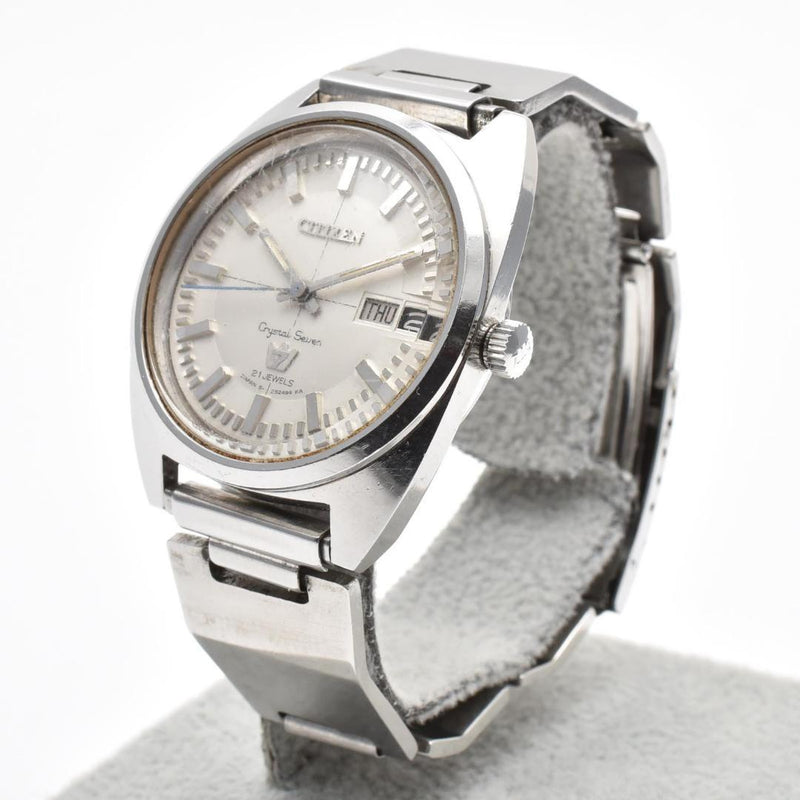 Citizen Cosmotron Electronic Watch 37mm Stainless Steel Bracelet Day Date