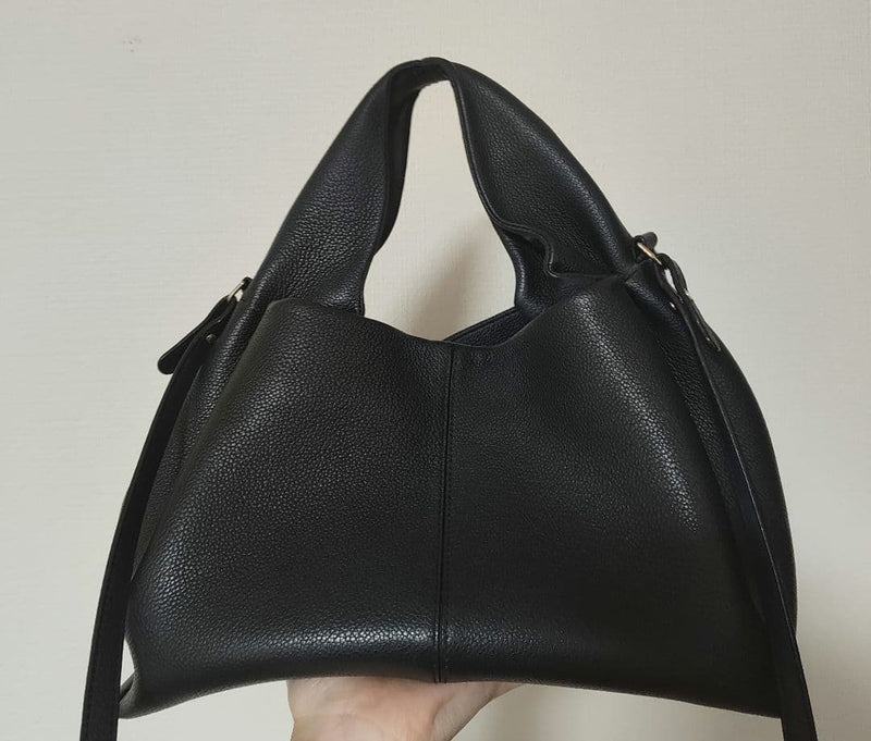 Polene Numero Neuf Black Leather Crossbody Bag W12.6xD6.3xH7.9in Strap 38.6in