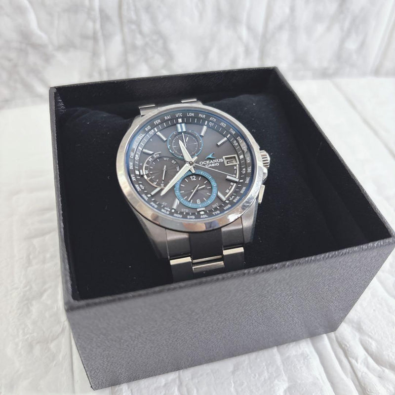 CASIO OCEANUS OCW-T2600-1AJF Radio Wave Solar Black Dial Men Watch 17.5cm